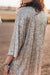 Apricot Sequin 3/4 Sleeve Open Front Duster Kimono