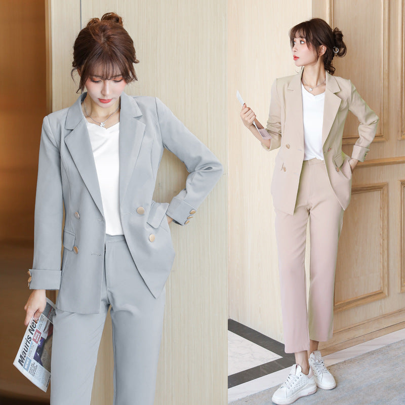 Women&#39;s Spring Autumn Elegant Blazer Pant Suits