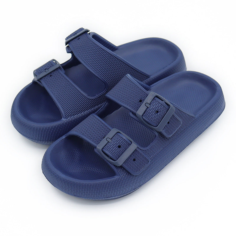 Platform Slippers Women&#39;s Summer Buckle Home Shoes Fashion Outdoor Wear Soft Bottom Sandals