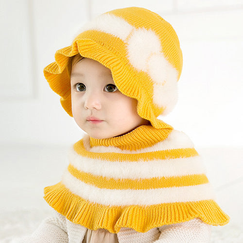 Girls bow hat shawl suit