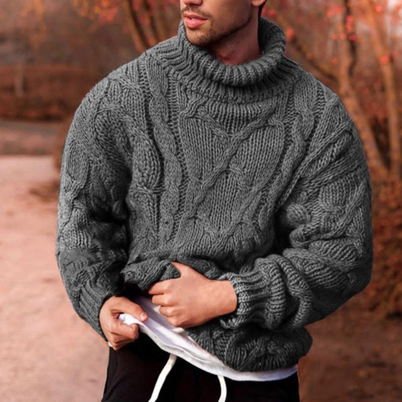 Twisted turtleneck men&#39;s sweater men&#39;s sweater