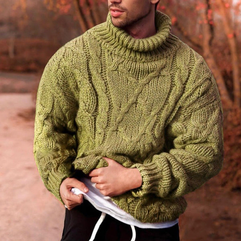 Twisted turtleneck men&#39;s sweater men&#39;s sweater