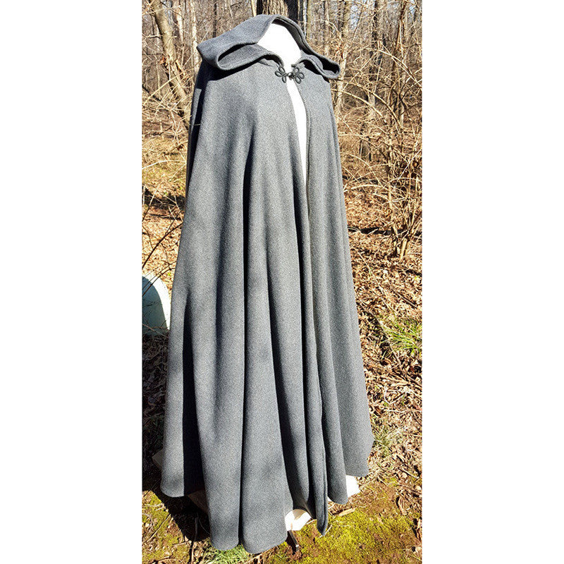 Long cape with hooded shawl