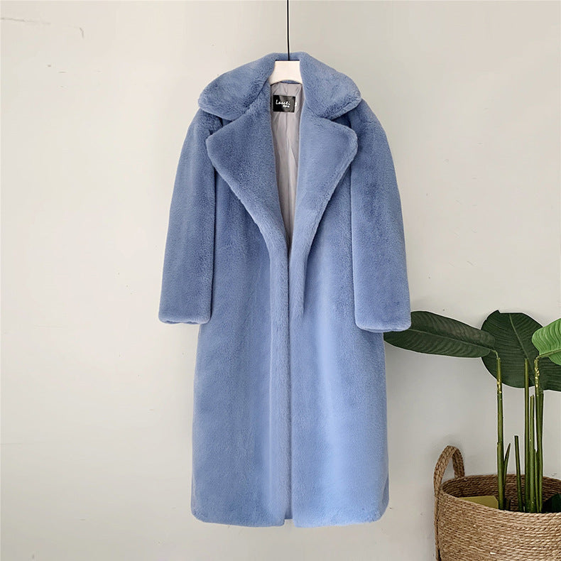 Thick long fur coat faux fur faux fur coat