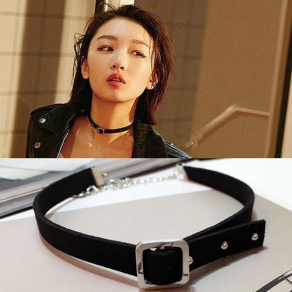 Studded choker neck jewelry necklace