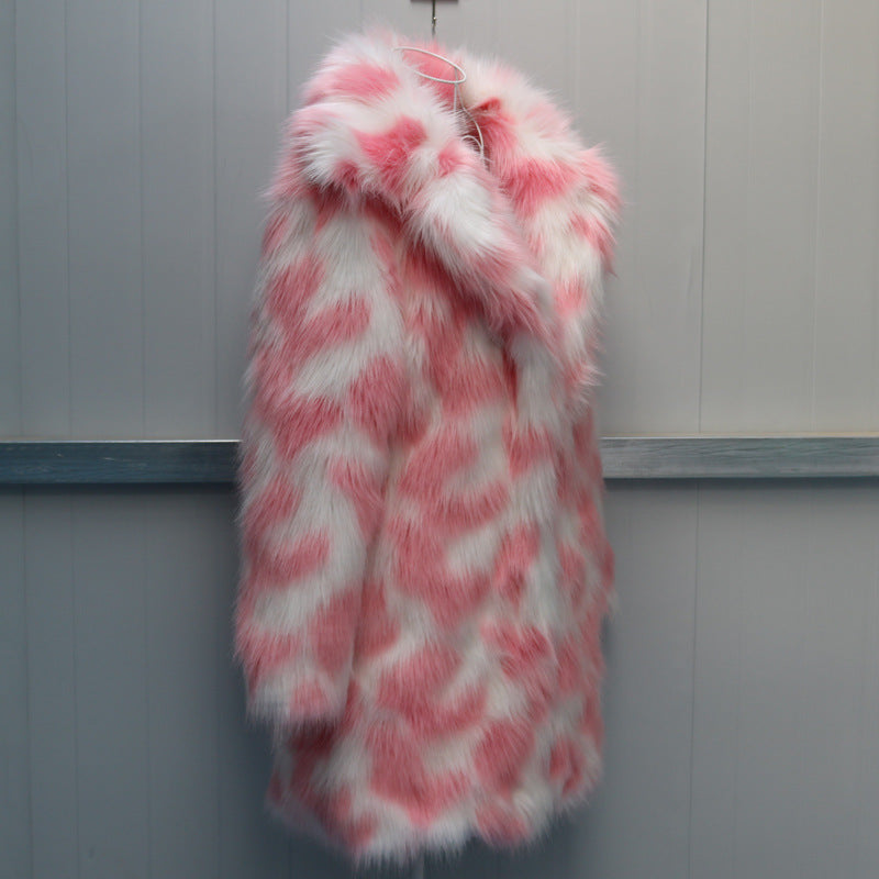 Women&#39;s New Mid-Length Fox Fur Faux Fur Coat