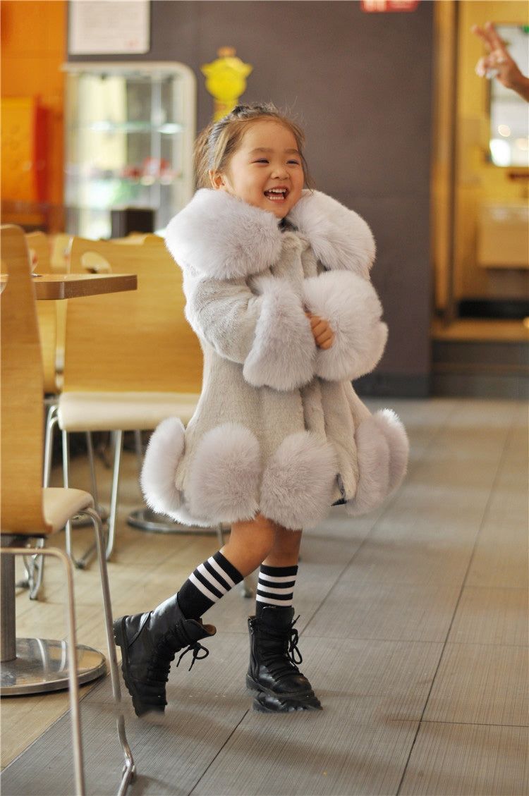 Children&#39;s Faux Fur Coat Parent-Child Coat