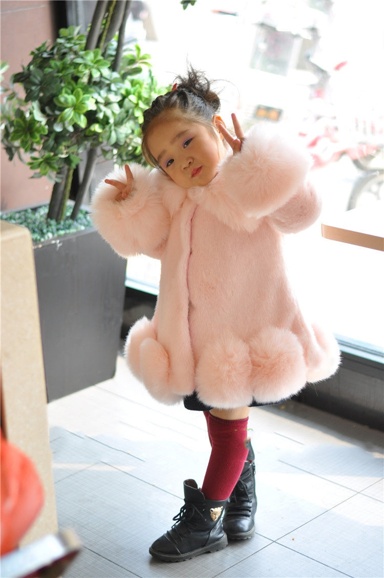 Children&#39;s Faux Fur Coat Parent-Child Coat