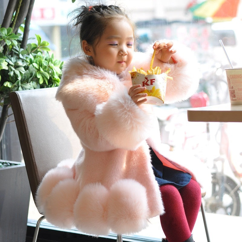 Children&#39;s Faux Fur Coat Parent-Child Coat