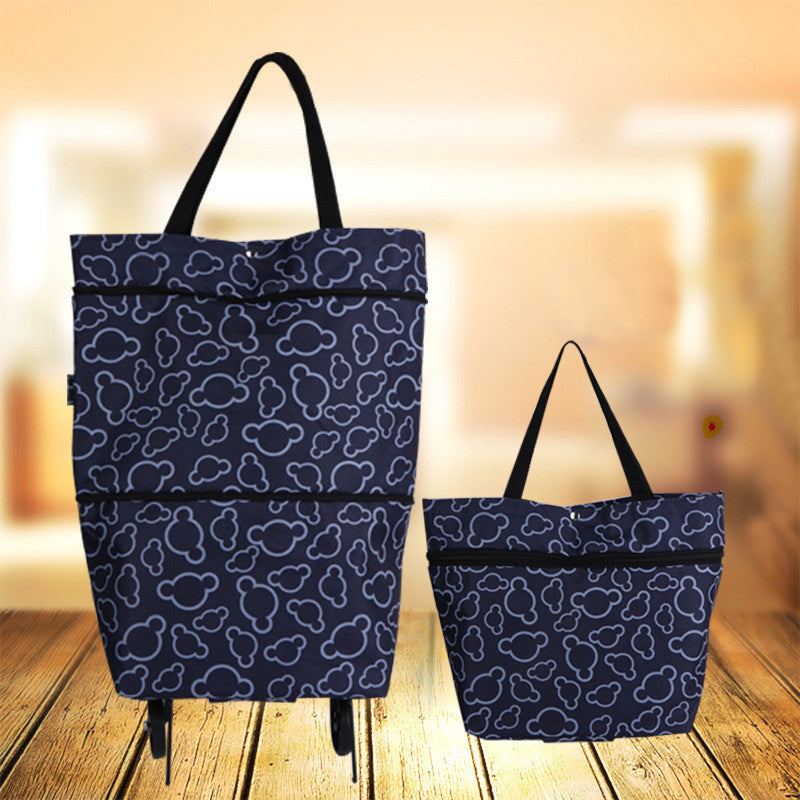 Foldable Tug Tote Bag Multifunctional Shopping Travel Tote Bag