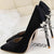 Female host bridesmaid stiletto pointed wedding shoes