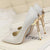 Female host bridesmaid stiletto pointed wedding shoes