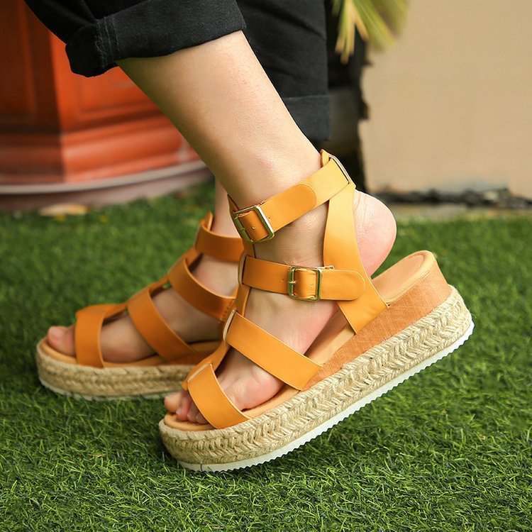 Womens Sandals Shoes Wedge Espadrille Ankle Strap T-Strap Flatform Gladiator