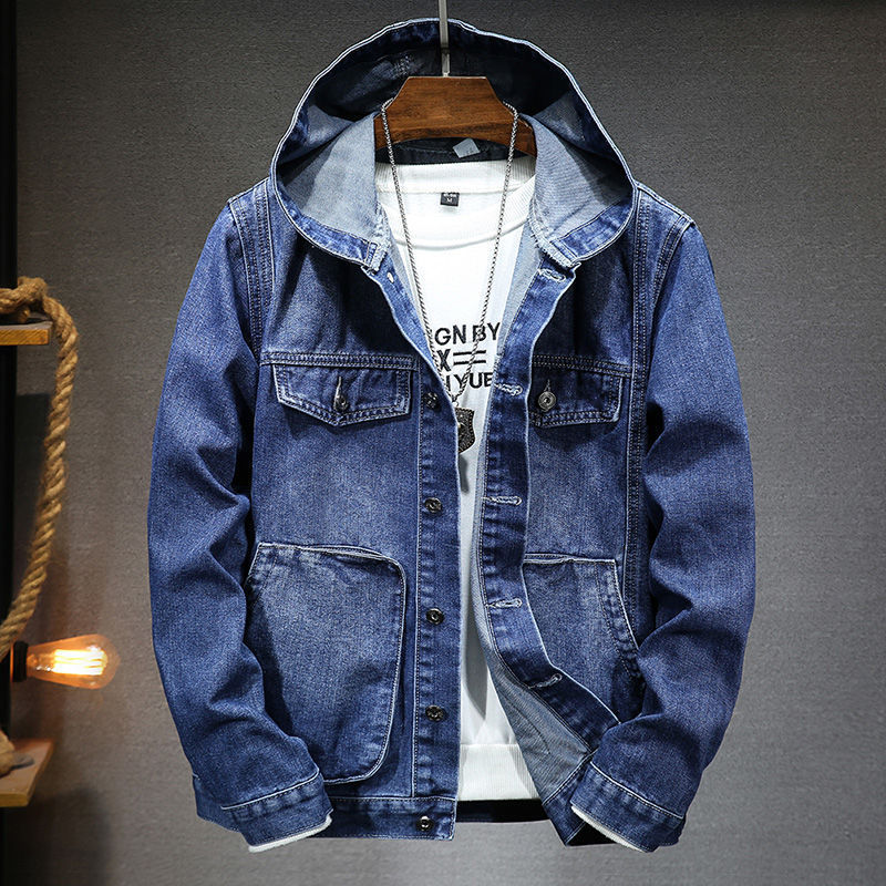 Men&#39;s Trendy Hooded Denim Jacket