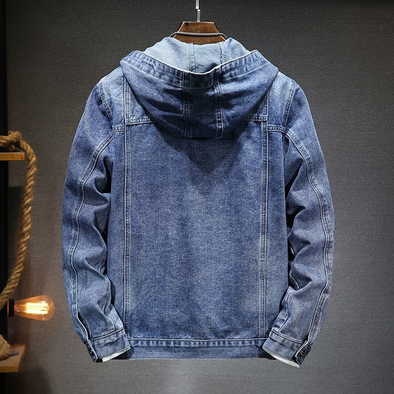 Men&#39;s Trendy Hooded Denim Jacket