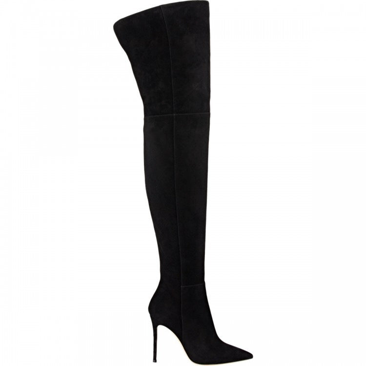 Rubber Pointed Stiletto Heel Faux Fur Martin Boots