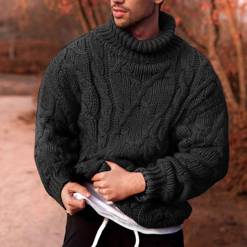 Twisted turtleneck men&#39;s sweater men&#39;s sweater