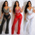 Women's See-through Deep V Rhinestone Jumpsuit