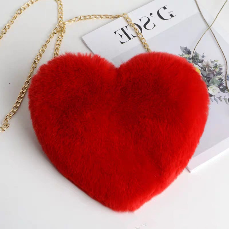 Love Bags For Women Plush Chain Shoulder Bags Valentine&#39;s Day Party Bag