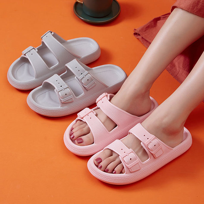 Platform Slippers Women&#39;s Summer Buckle Home Shoes Fashion Outdoor Wear Soft Bottom Sandals