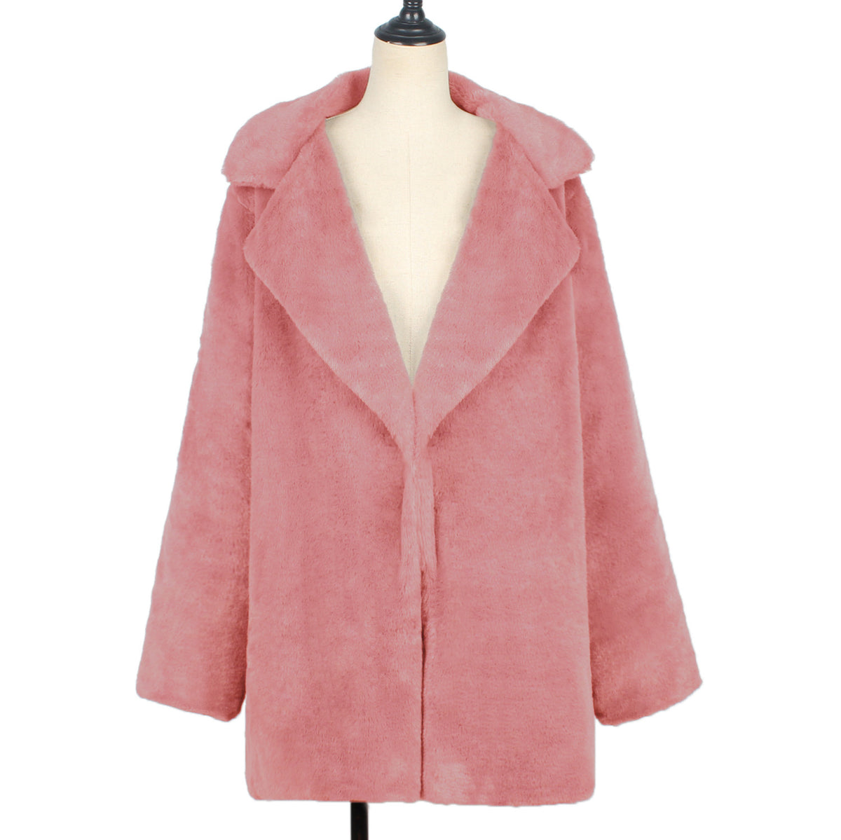 Suit collar faux fur coat