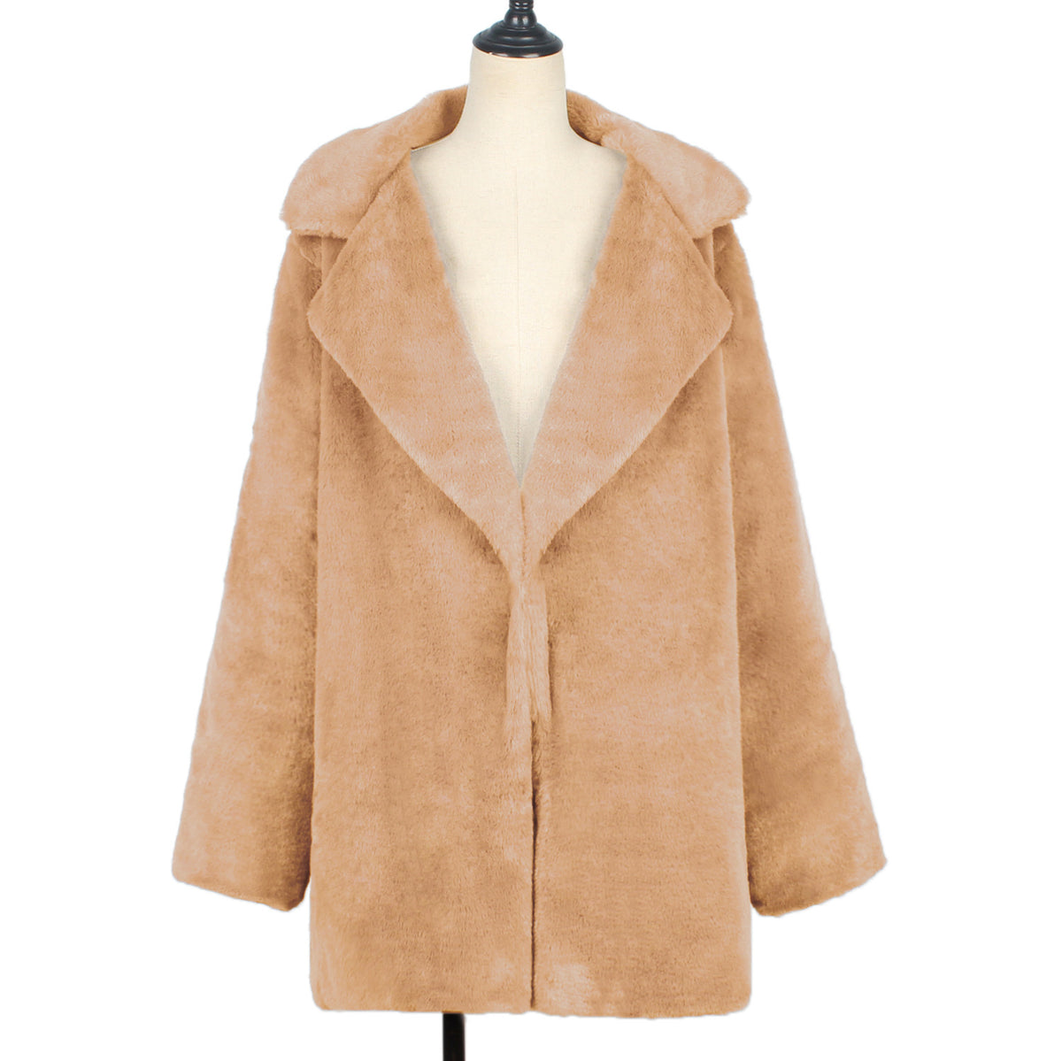 Suit collar faux fur coat