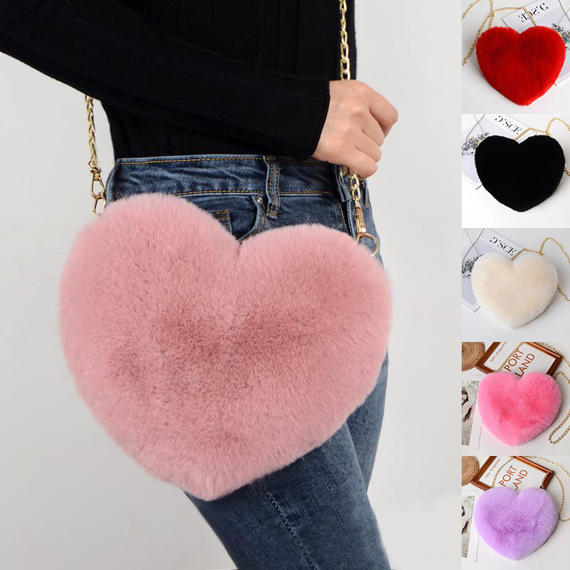 Love Bags For Women Plush Chain Shoulder Bags Valentine&#39;s Day Party Bag