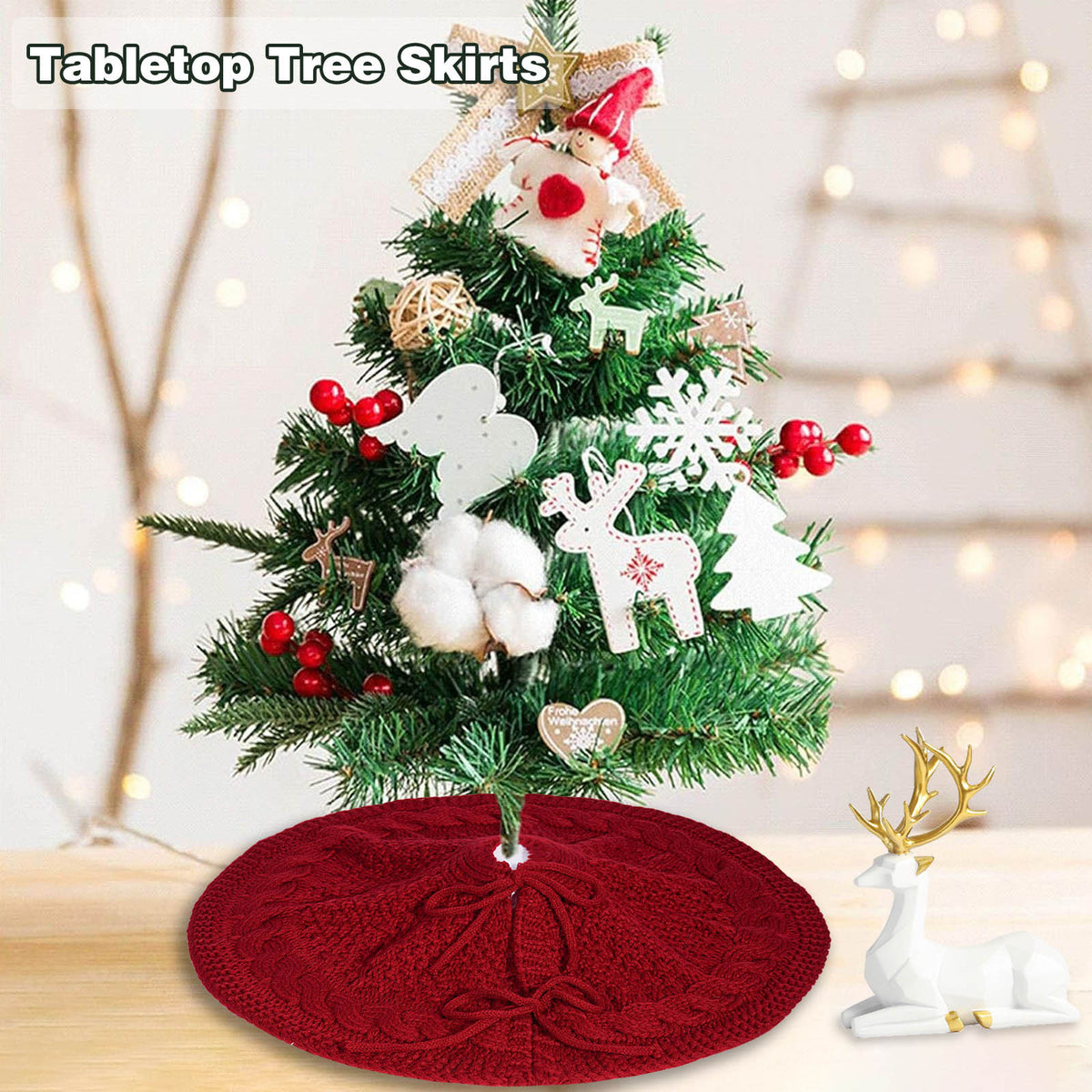 Christmas Knitted Tree Skirt Ornaments Accessories