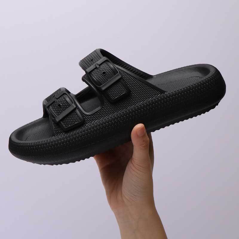 Platform Slippers Women&#39;s Summer Buckle Home Shoes Fashion Outdoor Wear Soft Bottom Sandals