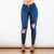 Shascullfites Melody Blue Washed Ripped Middle Waist Ripped Blue Lifting Jegging