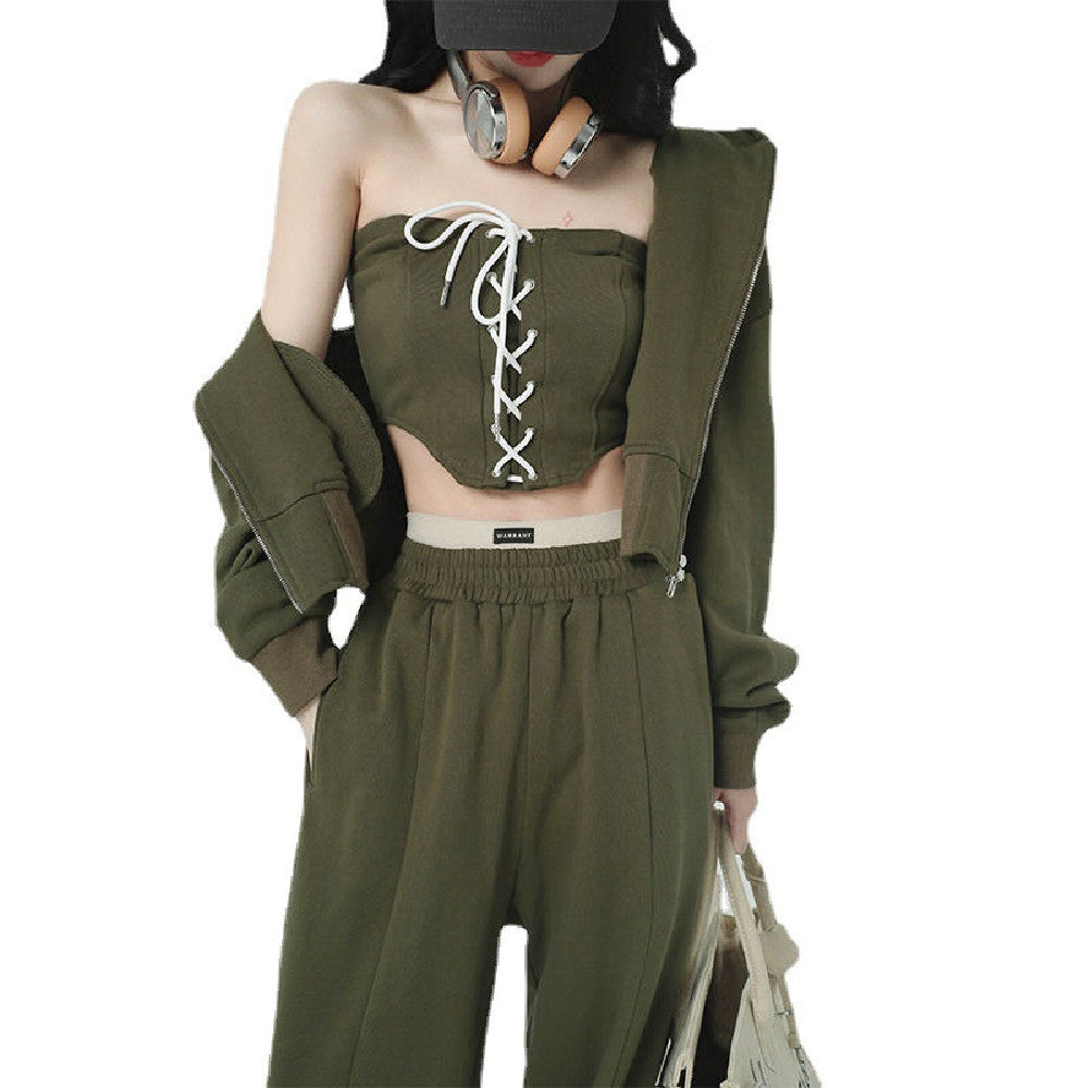 Women&#39;s Coat Hoodie Pant Suit