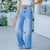 Women's Casual WISH Loose Washed Denim Trousers