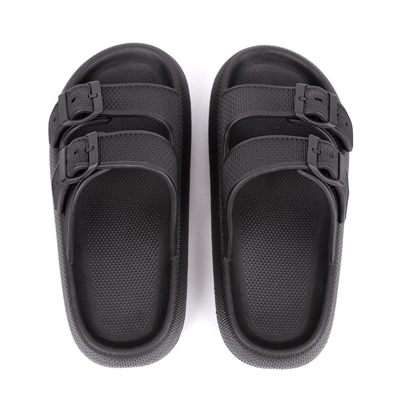 Platform Slippers Women&#39;s Summer Buckle Home Shoes Fashion Outdoor Wear Soft Bottom Sandals