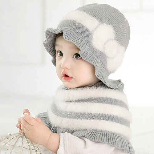 Girls bow hat shawl suit