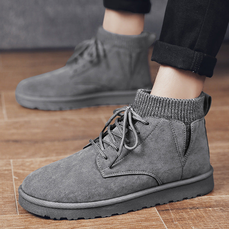 Thickened High-top Bread Men&#39;s Shoes Northeast Cotton Shoes Men