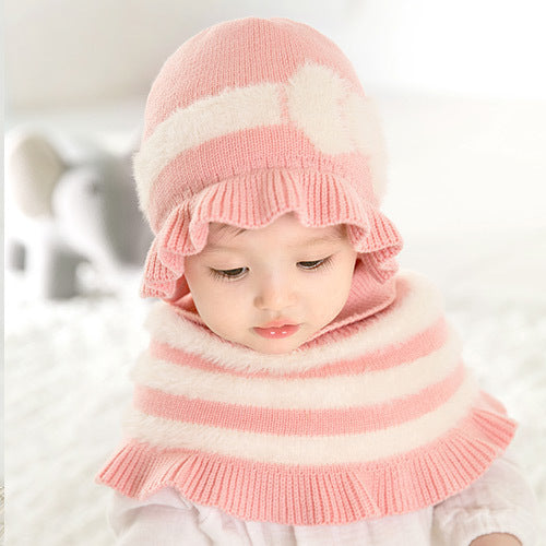 Girls bow hat shawl suit