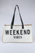 White WEEKEND VIBES Canvas Tote