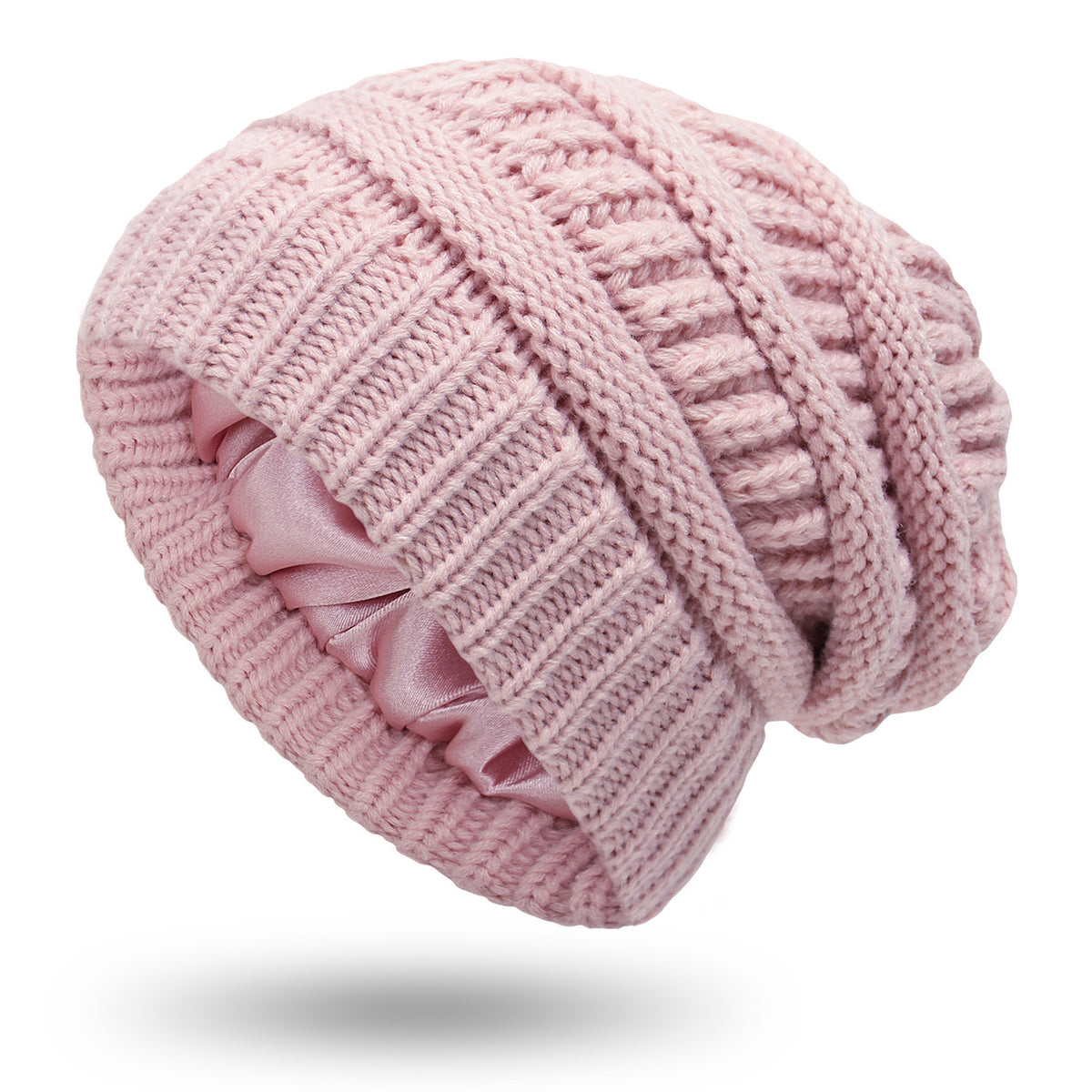 Hats Women&#39;s Protective Hairstyles, Warm Woolen Knit Satin Hats