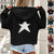 Fashion Pullover Hooded Sweater With Pockets Loose Star Long Sleeve Zippered Cropped Cardigan Outwear Tops For Womens Clothing