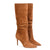 Pointed Suede Brown Stiletto Heel Fashion Mid Tube Knee Length Womens Boots