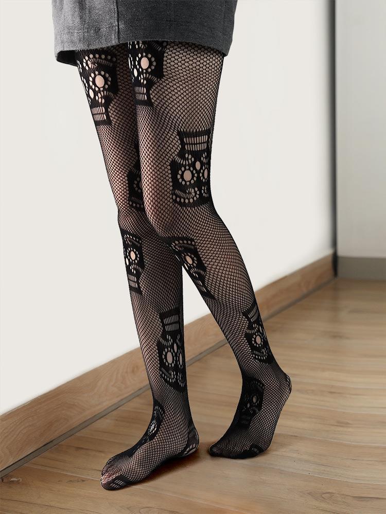 Halloween Printed  Fishnet Stockings