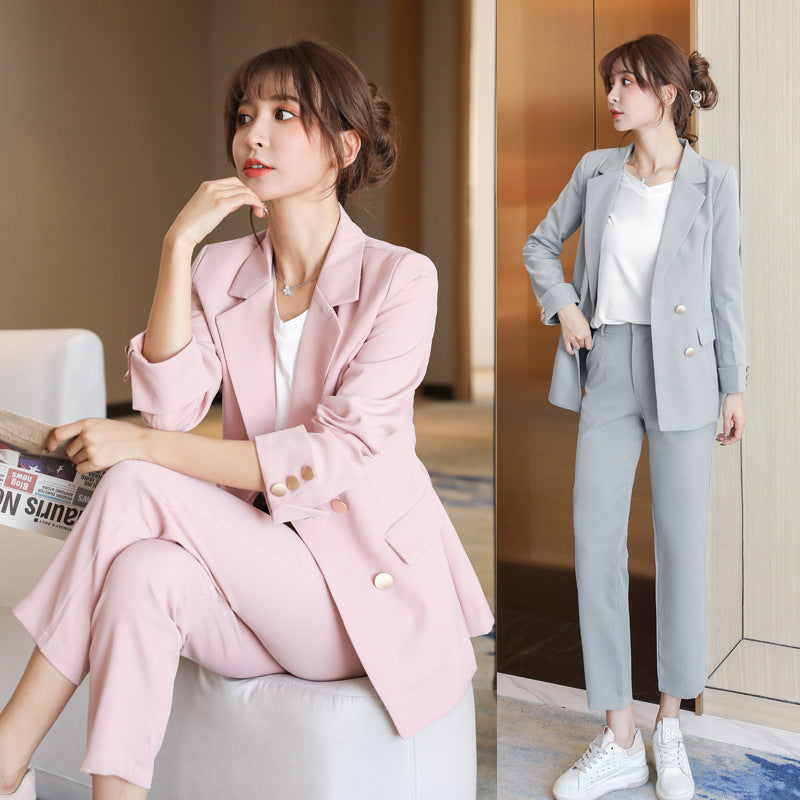 Women&#39;s Spring Autumn Elegant Blazer Pant Suits