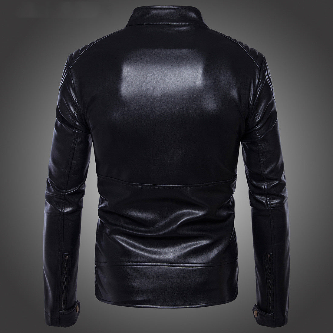 Carli Moto Leather Men&#39;s Jacket Black Bottom