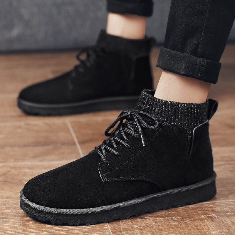 Thickened High-top Bread Men&#39;s Shoes Northeast Cotton Shoes Men