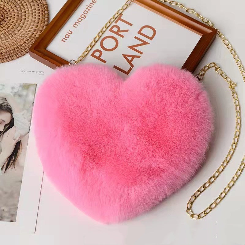 Love Bags For Women Plush Chain Shoulder Bags Valentine&#39;s Day Party Bag