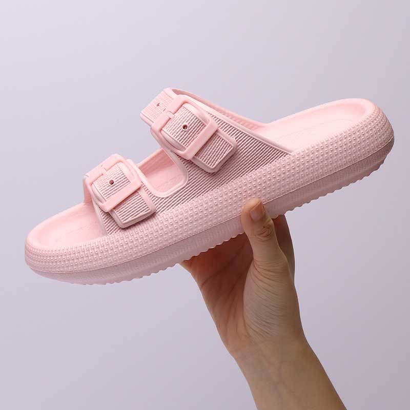 Platform Slippers Women&#39;s Summer Buckle Home Shoes Fashion Outdoor Wear Soft Bottom Sandals