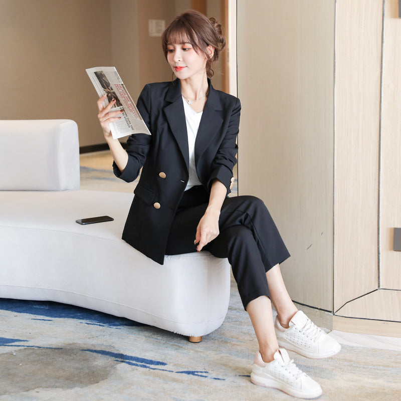 Women&#39;s Spring Autumn Elegant Blazer Pant Suits