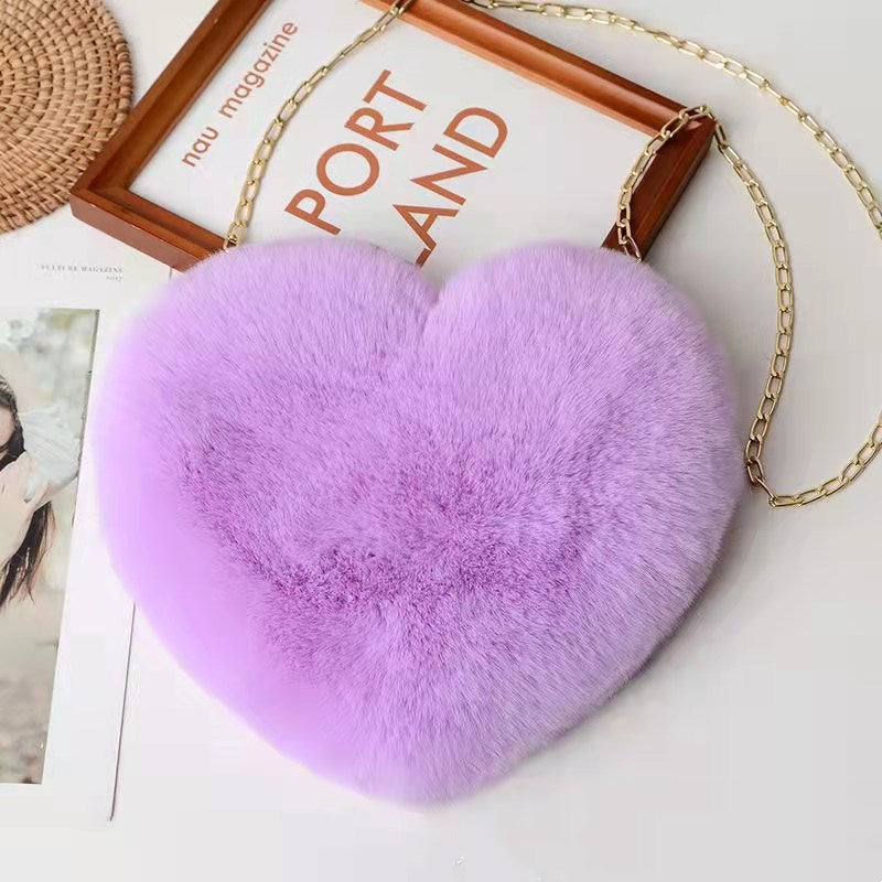 Love Bags For Women Plush Chain Shoulder Bags Valentine&#39;s Day Party Bag