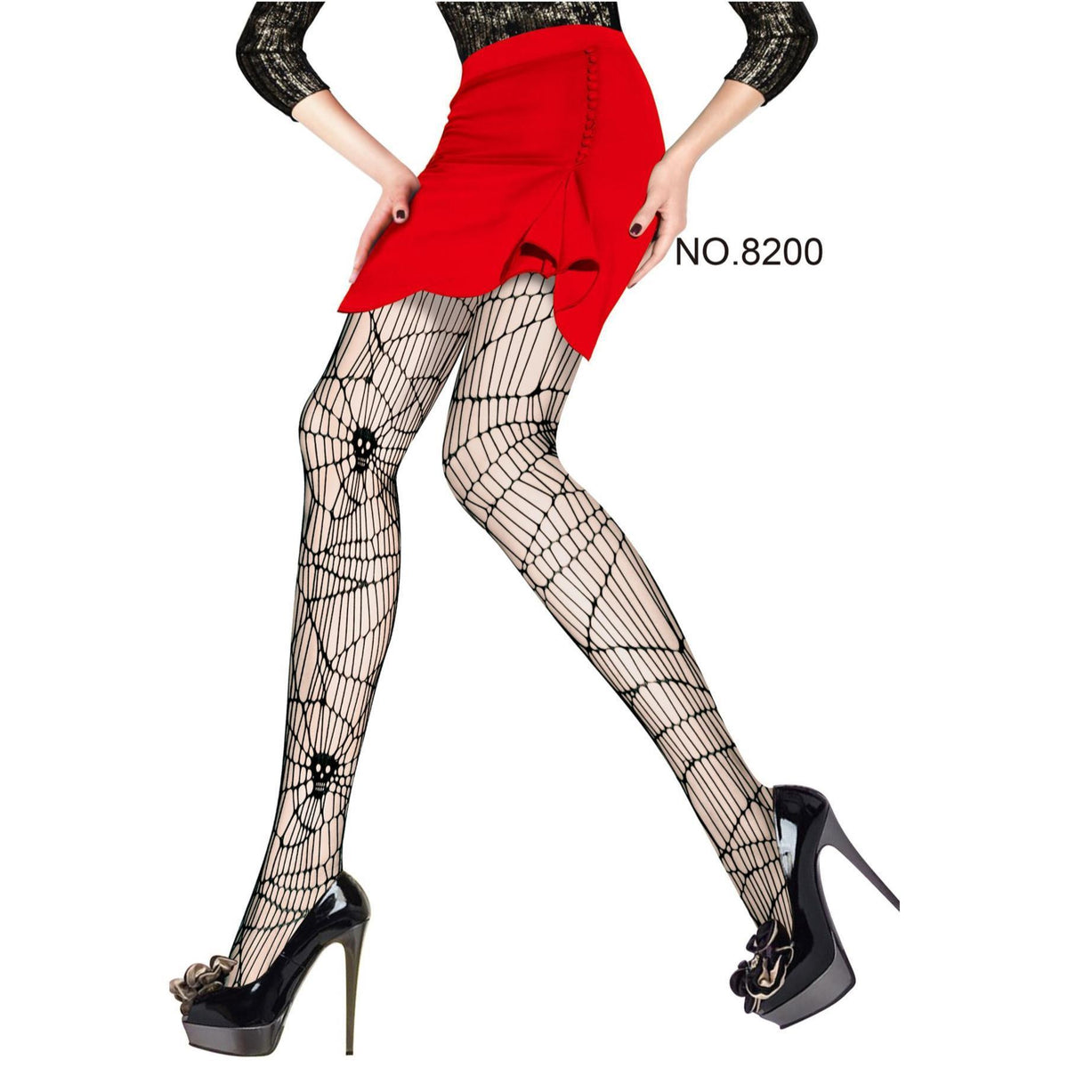 Halloween Printed  Fishnet Stockings