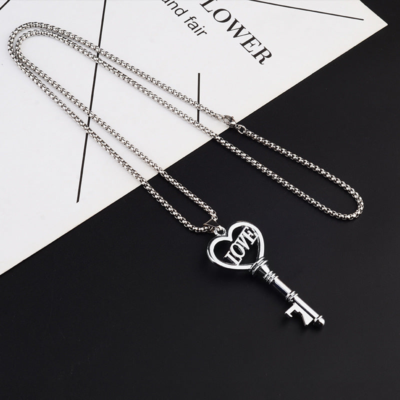 Fashion Jewelry Smart Key Love Titanium Steel Necklace